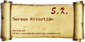 Seress Krisztián névjegykártya